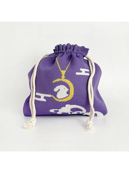 Cosbai - Rabbit Pattern Cute Drawstring Bag & Purse