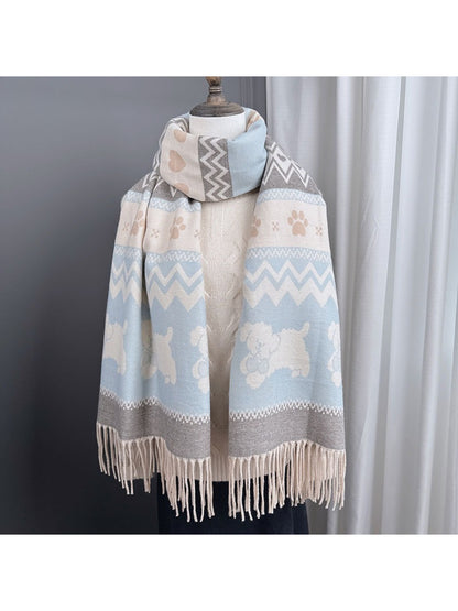 Scarvii - Sweet Puppy Knit Tassel Scarf