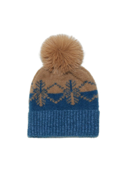 Haila Snowflake Knit Pom Pom Beanie