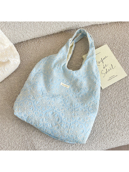 Close-up of Cosbai soft textured shoulder tote bag texture and material