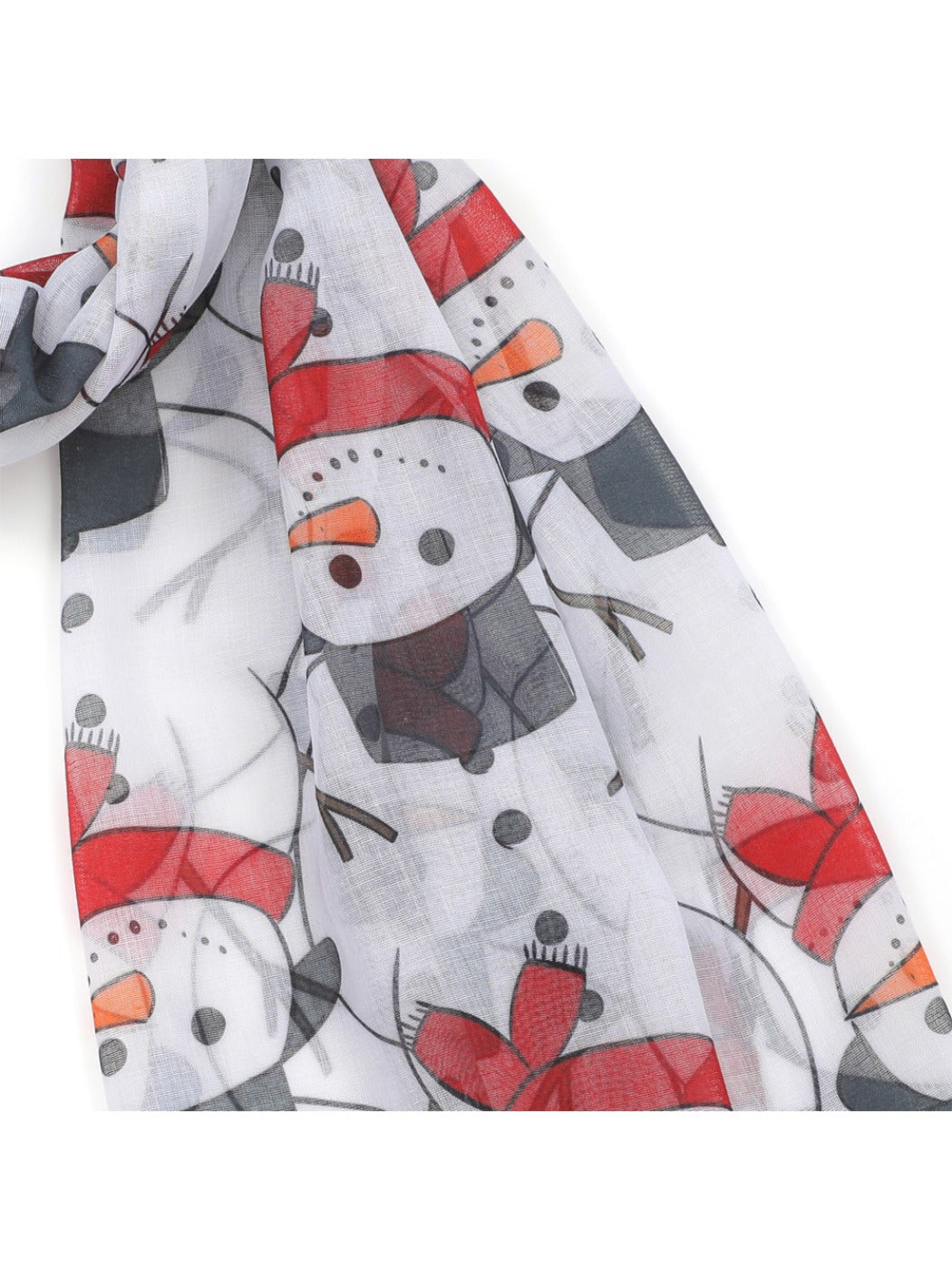 Scarvii - Scarf with Christmas Snowman Print