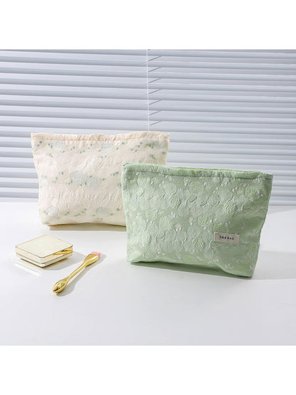 Cosbai Floral Jacquard Handheld Women s Makeup Bag product image