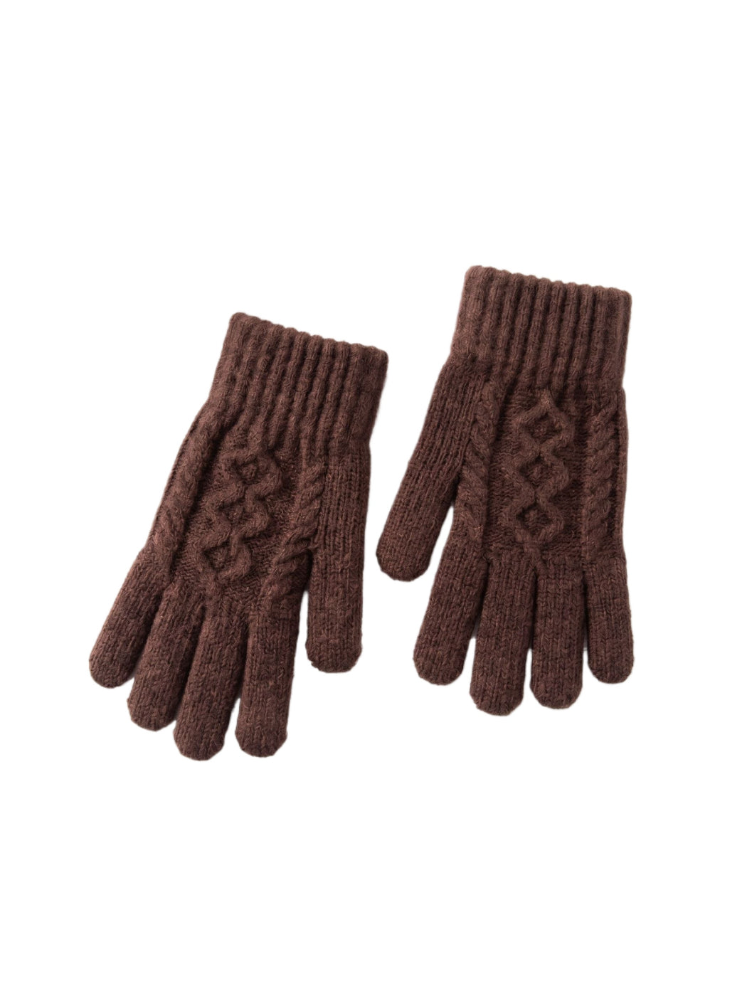 Gloving - Cable-Knit Ribbed Full Finger Gloves