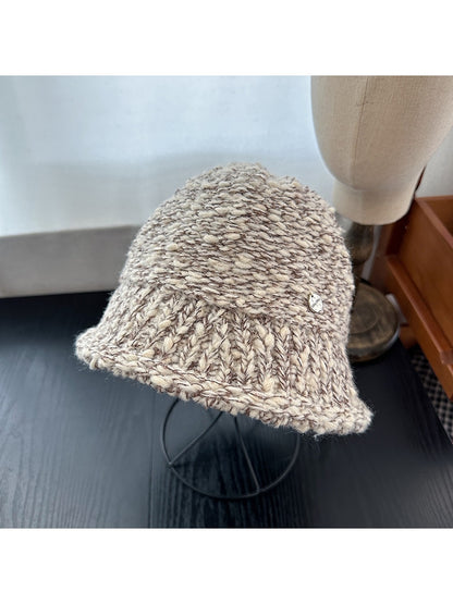 Haila - Solid Color Foldable Round Crown Bucket Hat