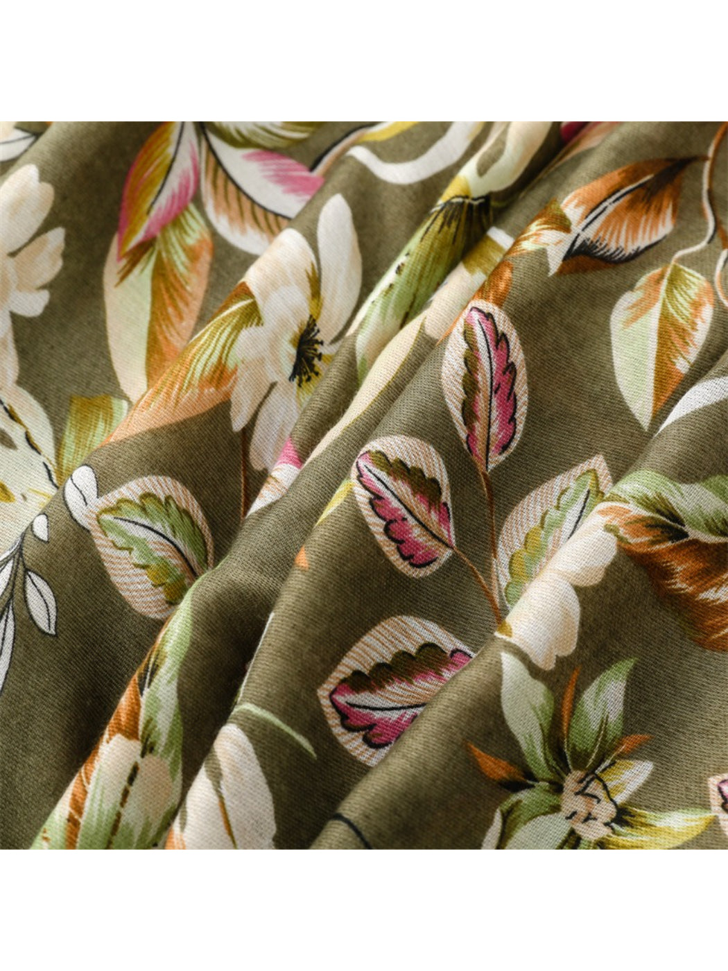 Scarvii - Tropical Botanical Print Tassel Scarf