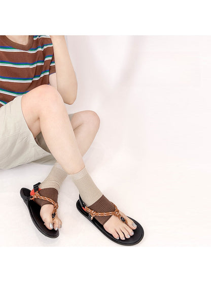 Rufia - Color Block Open-Toe Crew Socks