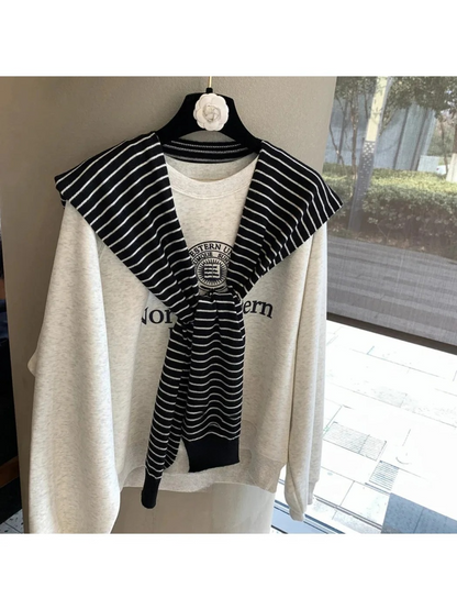 Scarvii - Striped Knit Shoulder Wrap