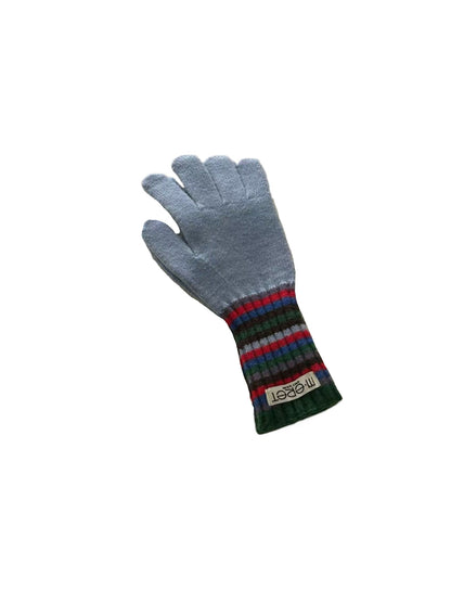 Gloving - Full-Cover Knitted Gloves with Rainbow Color-Block Stripe