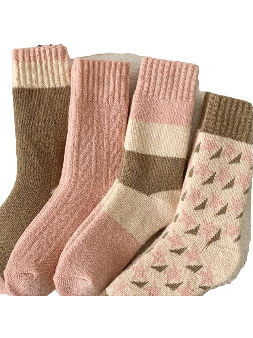 Rufia - Cozy Textured Knit Crew Socks