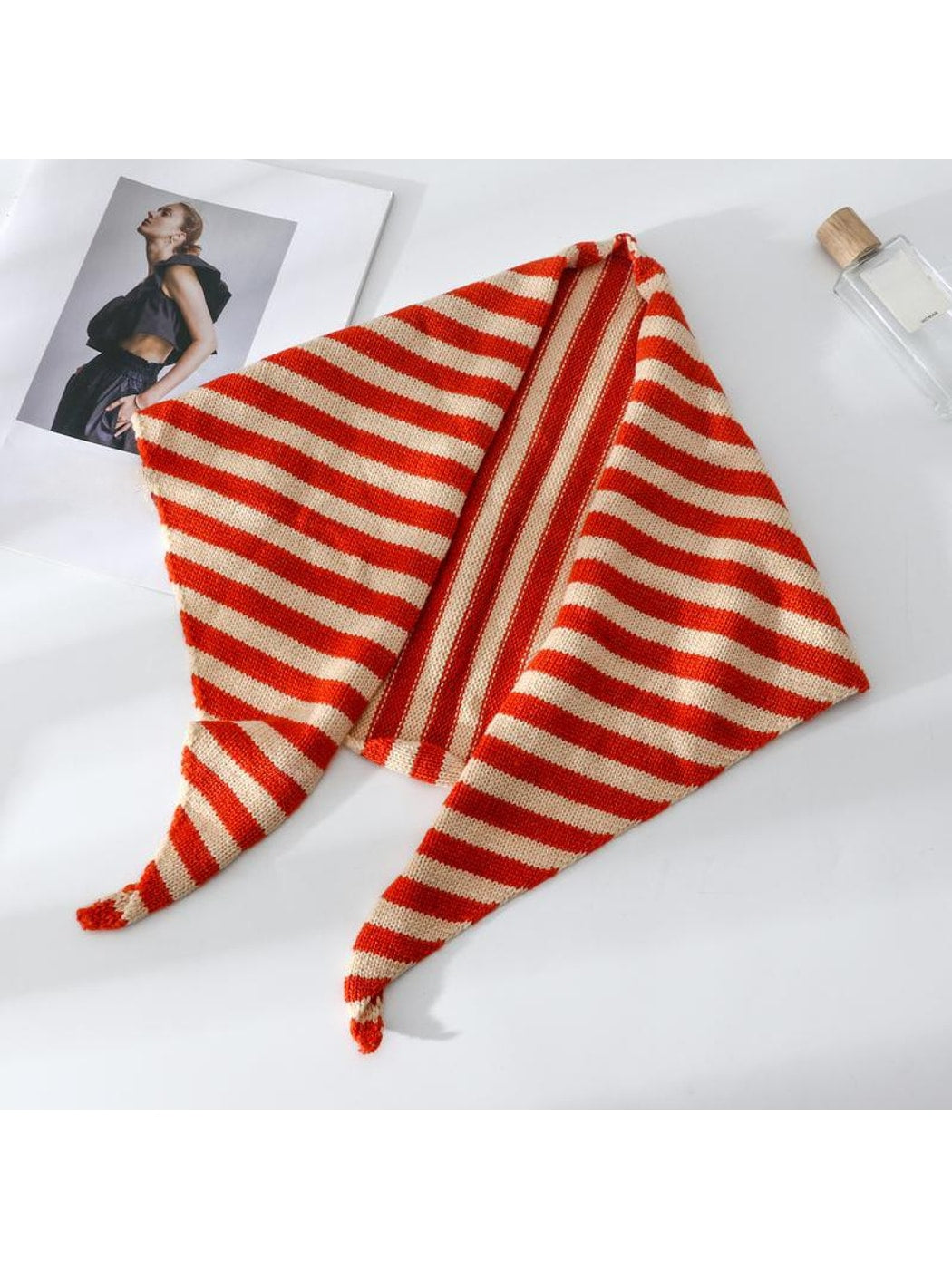 Scarvii - Striped Knit Neck Triangle Bandana