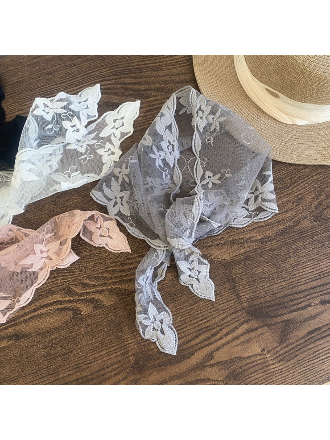 Scarvii Lace Embroidered Triangle Scarf
