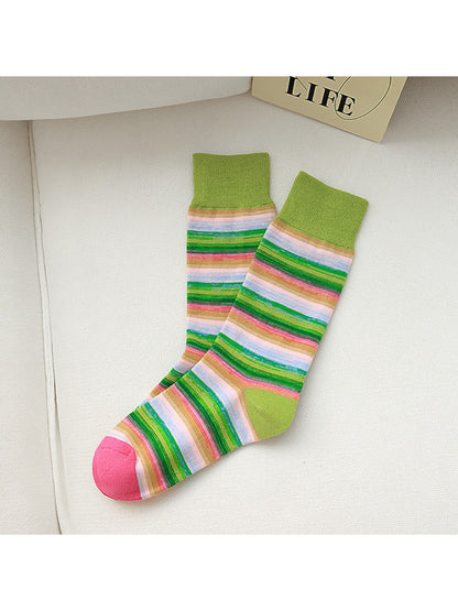 Rufia - Retro Green Stripe Crew Socks product image 5