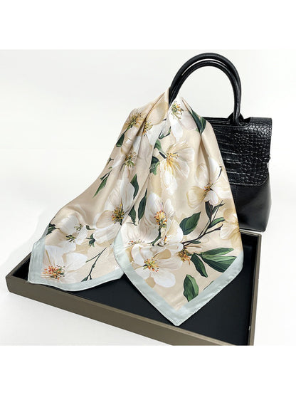 Scarvii - Elegant Floral Petal Pattern Square Scarf
