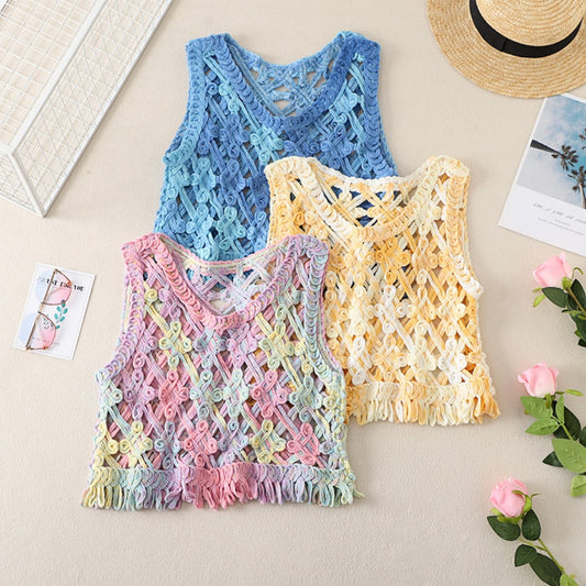 Crosa - Sweet Crochet Hollow Knit Tank Top