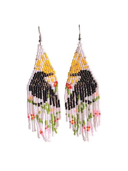 Earwish - Boho Beaded Tassel Earrings - Colorful & Unique