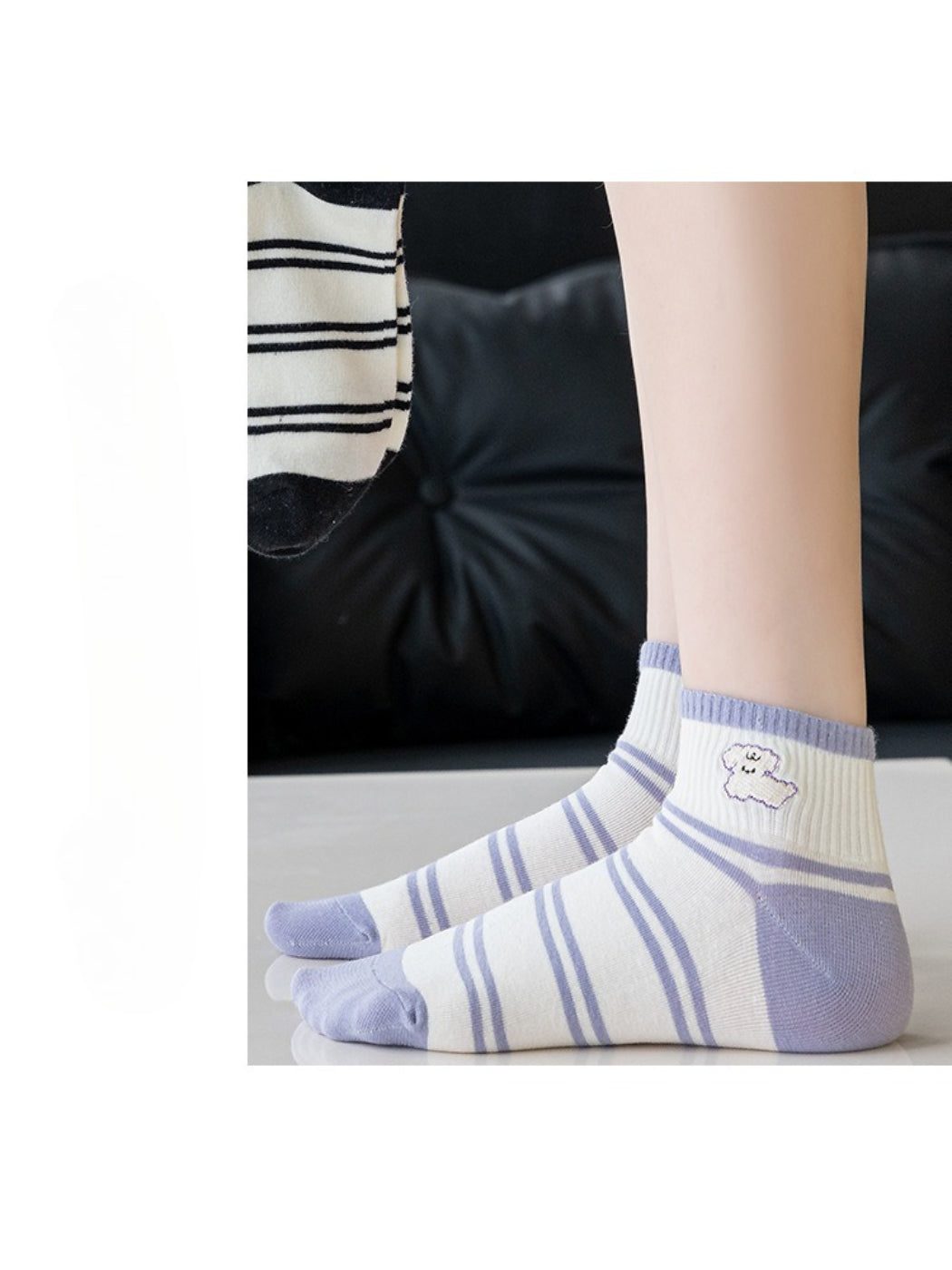 Rufia - Puppy Stripe Ankle Socks