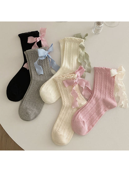 Rufia - Soft Cable Bow Crew Socks product image 1