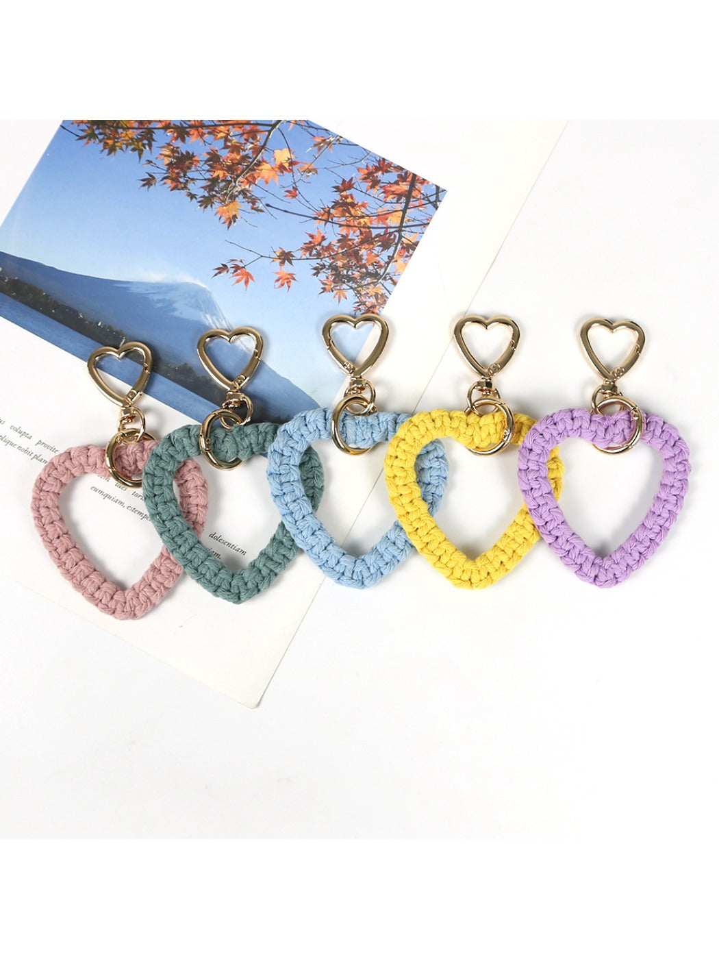 Koco Colorful Heart Woven Keychain product shape