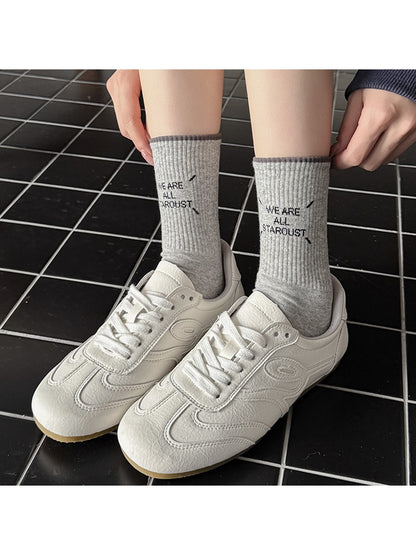Rufia - Light Color Ribbed Crew Socks