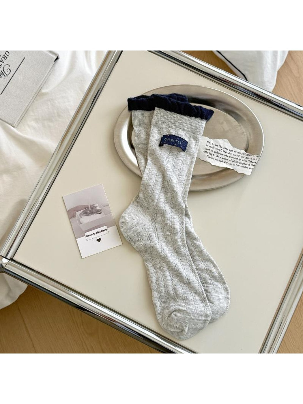 Rufia - Classic Patterns Minimalist Style Crew Socks