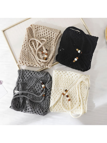 Scarvii - Openwork Beaded Tie Triangle Bandana