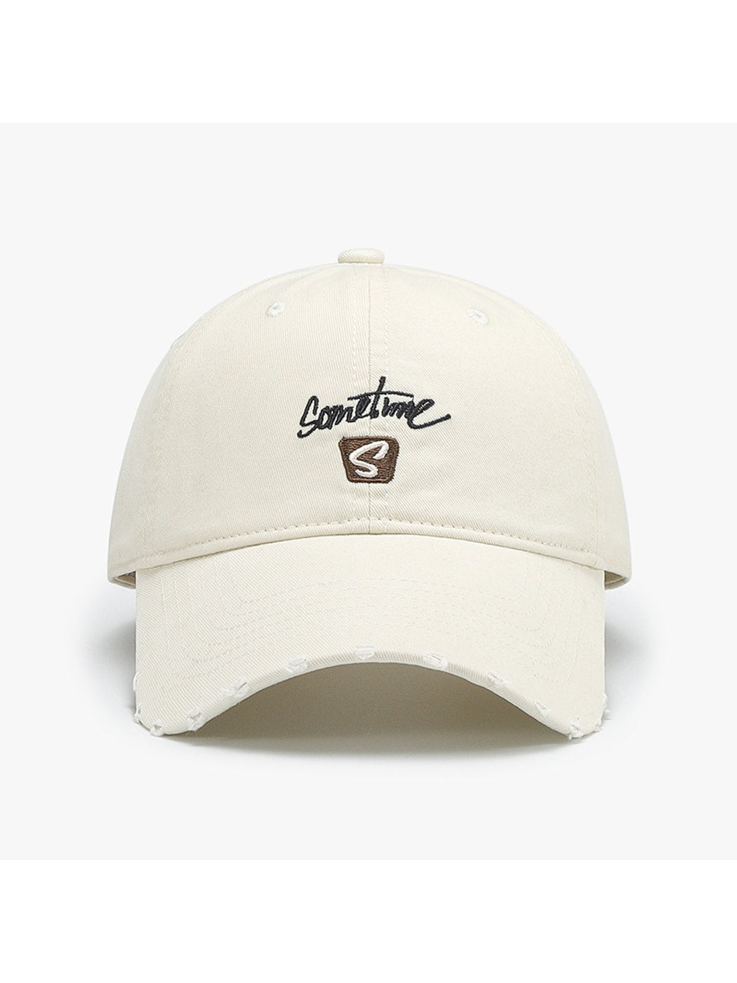 Haila - Round Crown Embroidered Detail Foldable Baseball