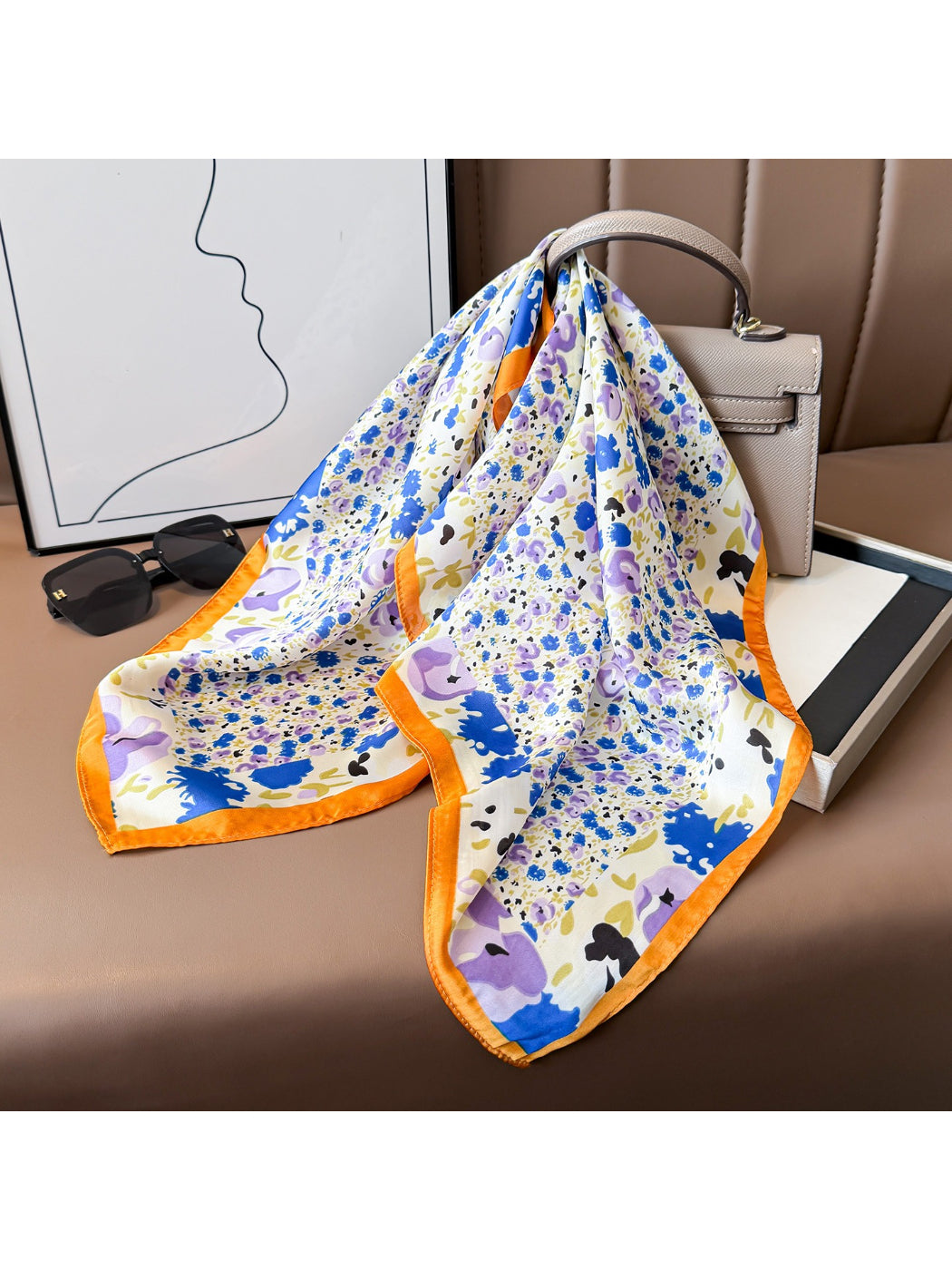 Scarvii Abstract Floral Square Scarf