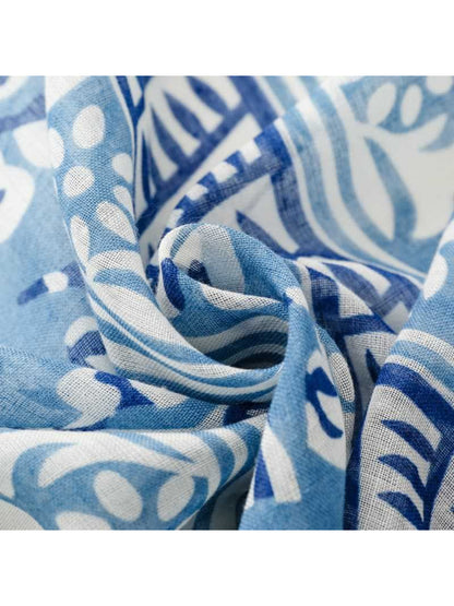 Scarvii - Flowing Geometric Stripe Print Scarf