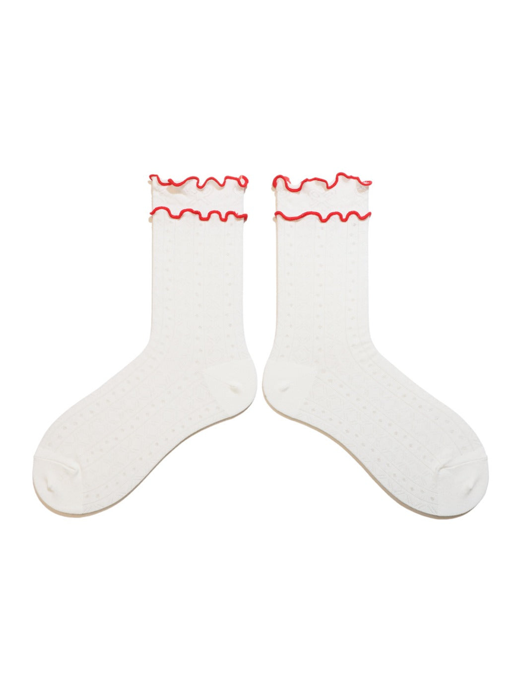 Rufia - Double-Layer Rainbow Colorblock Lace Ankle Socks