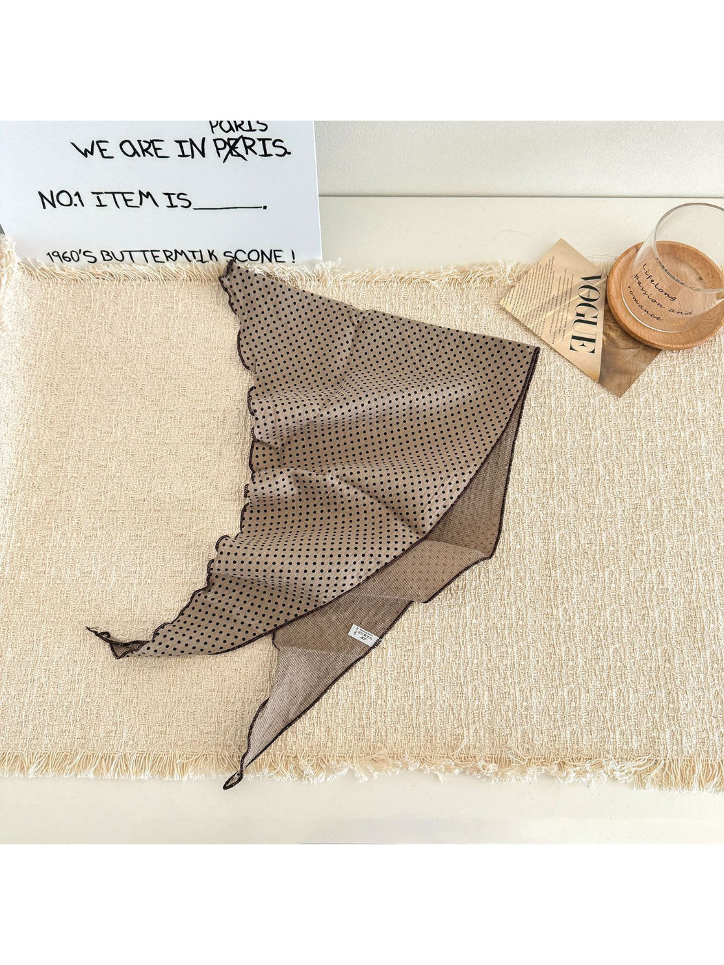 Scarvii - Polka Dot Hair Triangle Scarf
