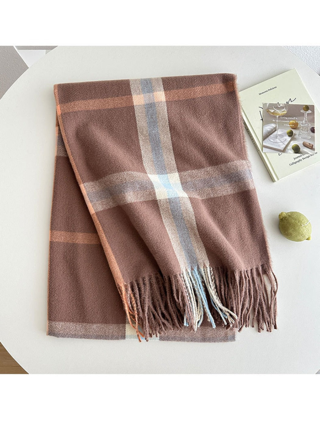 Scarvii - Cozy Plaid Tassel Scarf for Women