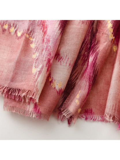Scarvii - Winter Scarf & Shawl with Gold Foil Printing & Mountain Pattern