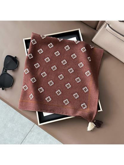 Scarvii - Muted Geometric Printed Square Scarf