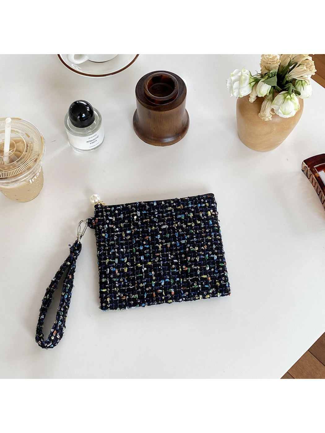 Cosbai - Tweed Mini Wrist Pouch