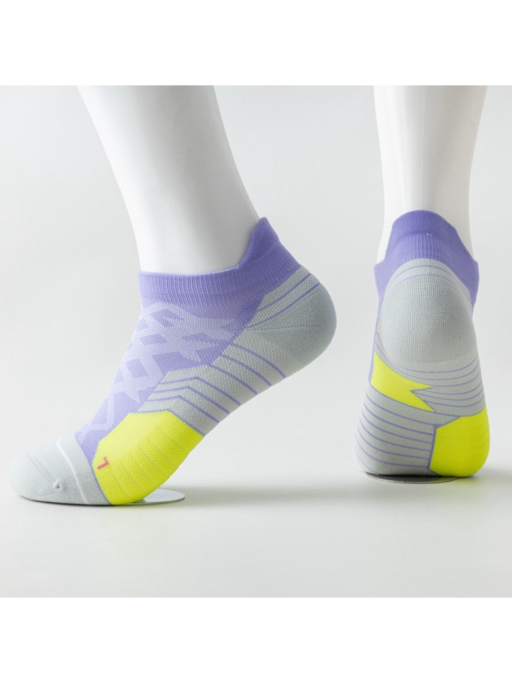 Rufia Colour Pop low cut sport socks folded neatly showing colorful stripe design