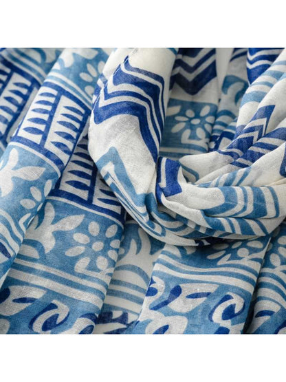 Scarvii - Flowing Geometric Stripe Print Scarf