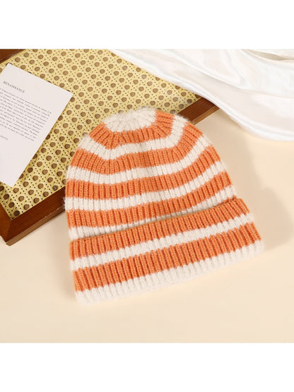Haila - Women's Striped Color Block Beanie