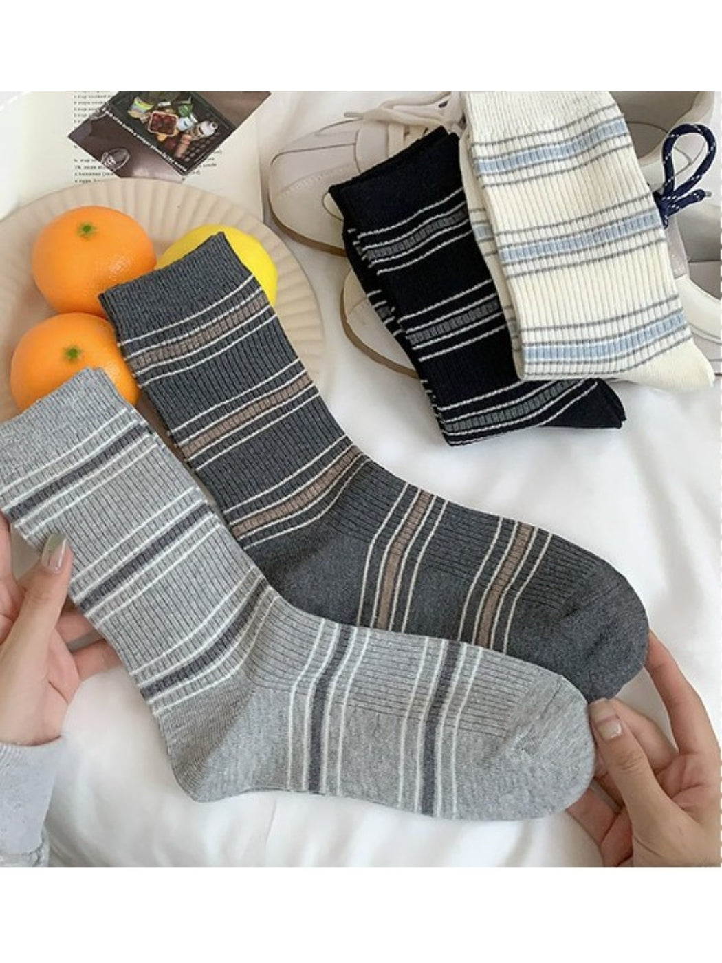 Rufia - Linear Pattern Crew Socks