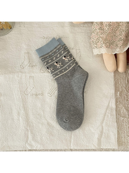 Rufia - Animal Pattern Cute Pattern Mid-Calf Socks