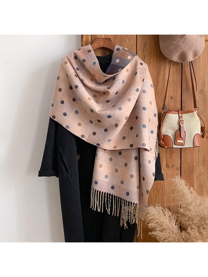 Scarvii - Color Block Polka Dot Scarf & Wrap