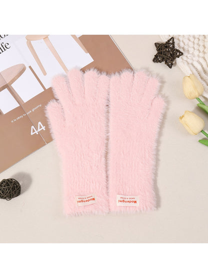 Gloving - Solid Color Plush Fuzzy Touchscreen Gloves