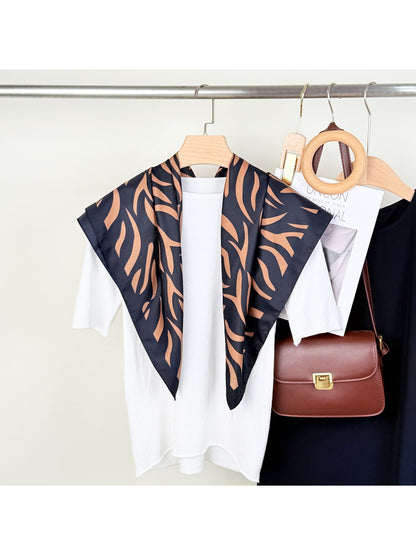 Scarvii - Retro Zebra Print Fashion Square Scarf