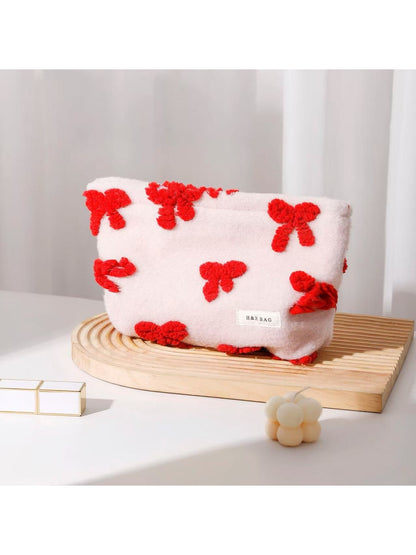 Cosbai - Bow Pattern Handheld Makeup Bag for Women