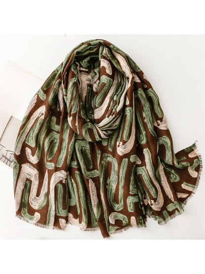 Scarvii - Abstract Brushstroke Pattern Scarf
