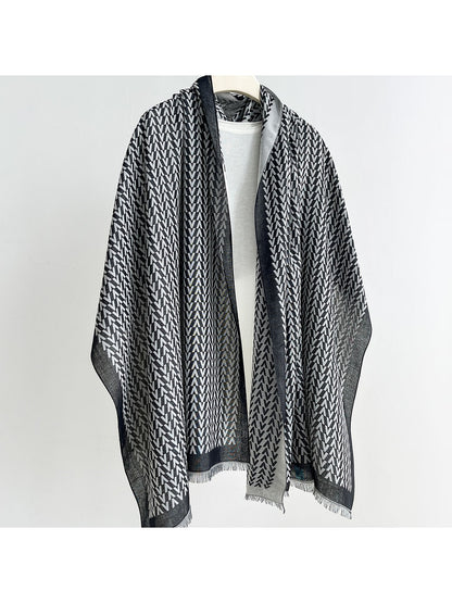 Scarvii - V-Shape Geometric Print Summer Wrap Scarf