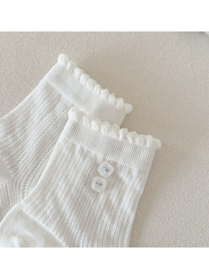 Rufia - Lace Bow Heart Pattern Women's Crew Socks