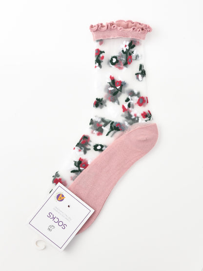 Rufia - Sheer Floral Ankle Socks