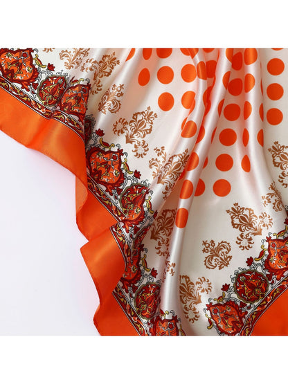 Scarvii - Polka Dot Ornate Border Square Scarf