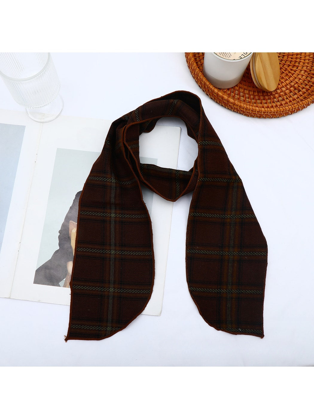 Scarvii - Vintage Plaid Check Pattern Long Scarf