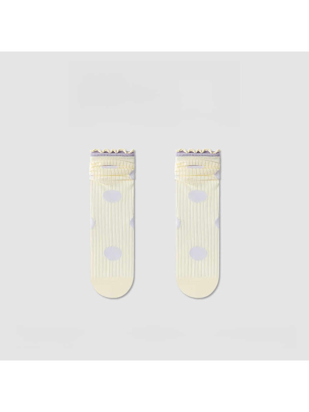 Rufia - Polka Dot Ruffle Trim Crew Socks
